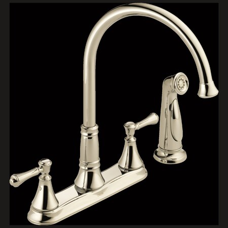 Delta Kitchen Faucet, Operating in Stainless Steel Lined Sockets, 8" Mount, 3 or 4 Hole Commercial 2497LF-PN